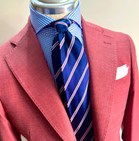 Giacca Monopetto Uomo Breras in Lana Tasmaniana Corallo – Made in Italy