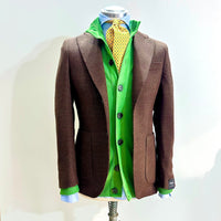 Giacca BRERAS in lana 100% – Principe di Galles marrone