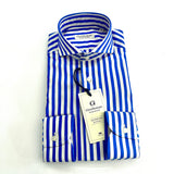 Camicia Uomo Gentleman – Righe Blu Royal Slim Fit – Handmade in Italy 🇮🇹