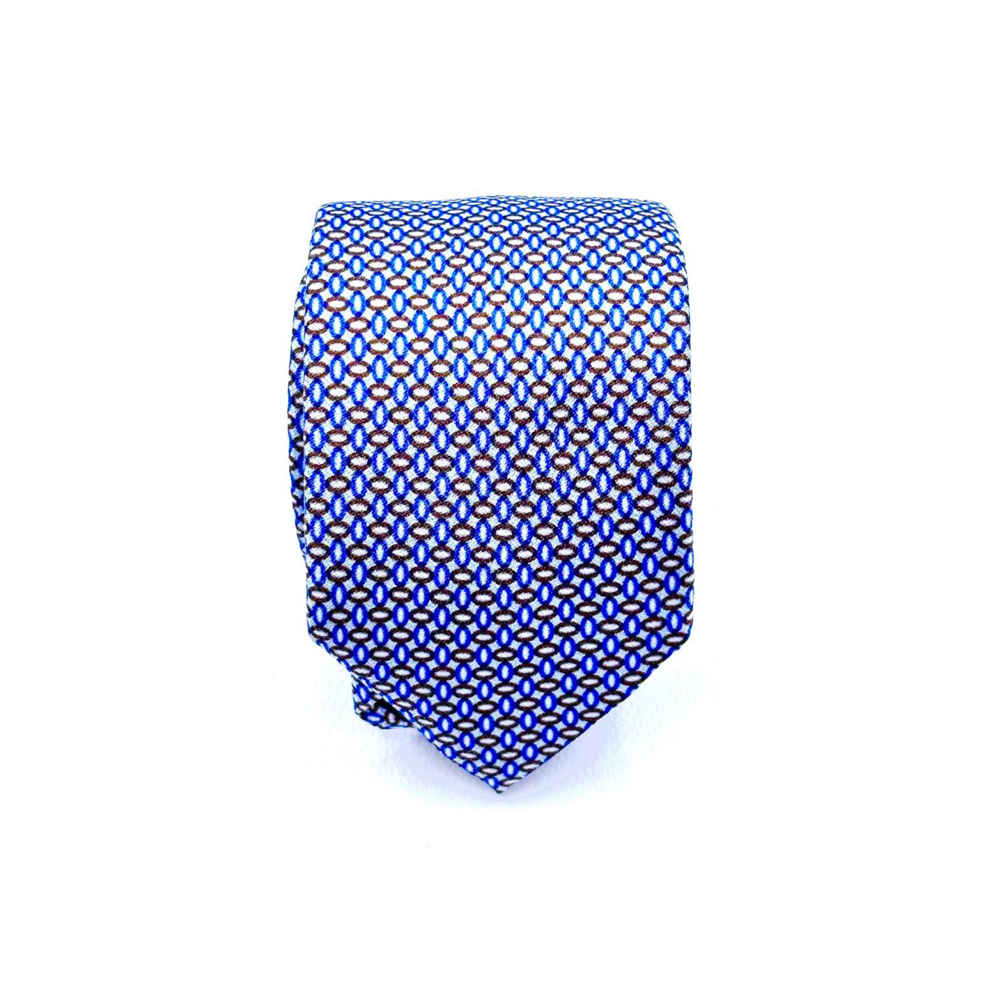 Cravatta in Seta color cielo con Micro Fantasia Geometrica – Stile Raffinato e Versatile
