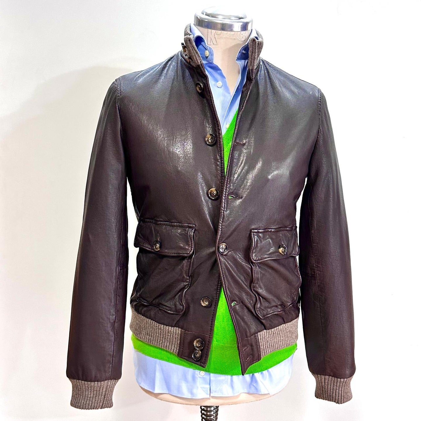 Giubbotto in pelle Marron Glacé  “The Jack Leathers” – 100% vera pelle Made in Italy