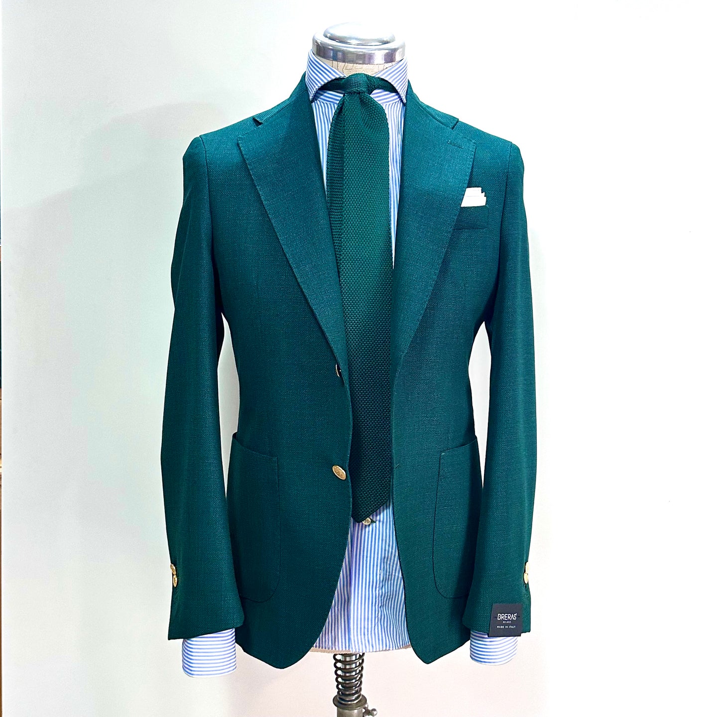 Giacca Monopetto Uomo Breras Verde Bosco – Bottoni in Metallo | Made in Italy