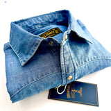 Camicia Uomo Chesapeake’s DENIM   WESTERN Vintage Chambray Colore Bleach Collo italiano