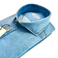 Camicia Uomo in Denim – CHAMBRAY Collo Francese | Made in Italy 🇮🇹 Gentleman Bottega Sartoriale