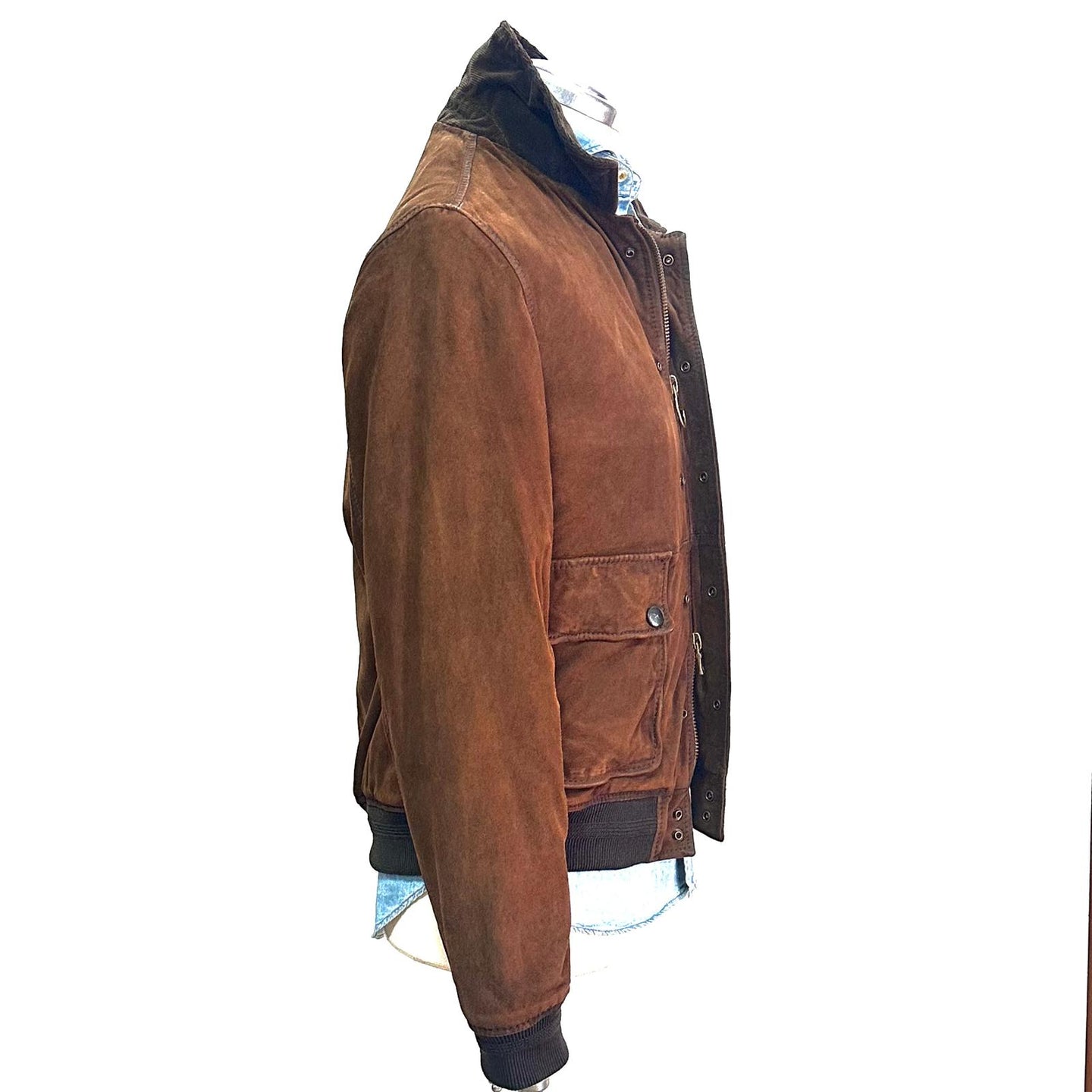 Giacca Uomo in Suede Marrone con Pettorina Removibile – The Jack Leathers