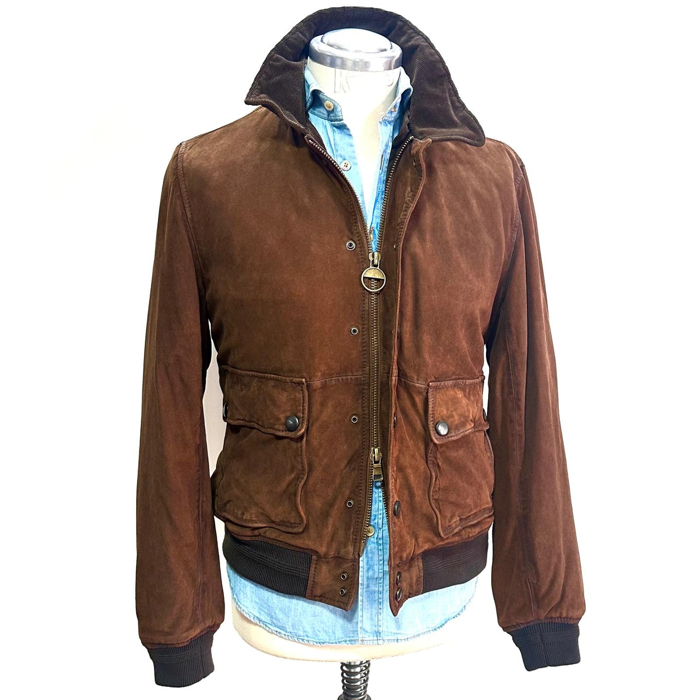 Giacca Uomo in Suede Marrone con Pettorina Removibile – The Jack Leathers