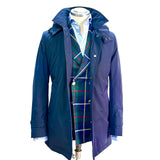 Giacca Uomo BRERAS in Tessuto Tecnico Blu Idrorepellente con Cappuccio Removibile