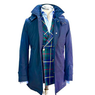 Giacca Uomo BRERAS in Tessuto Tecnico Blu Idrorepellente con Cappuccio Removibile