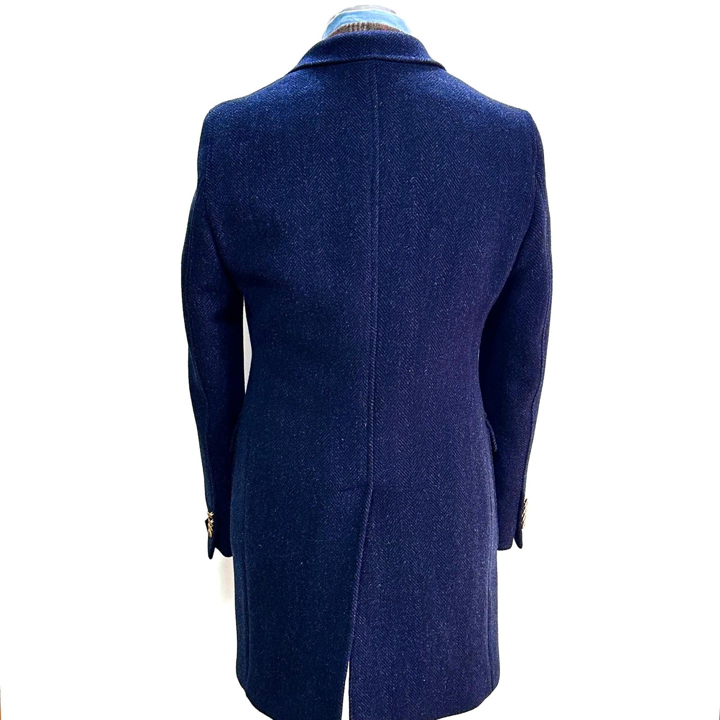 Cappotto BRERAS “Harrys Tweed” blu indaco – 100% lana Made in Italy🇮🇹