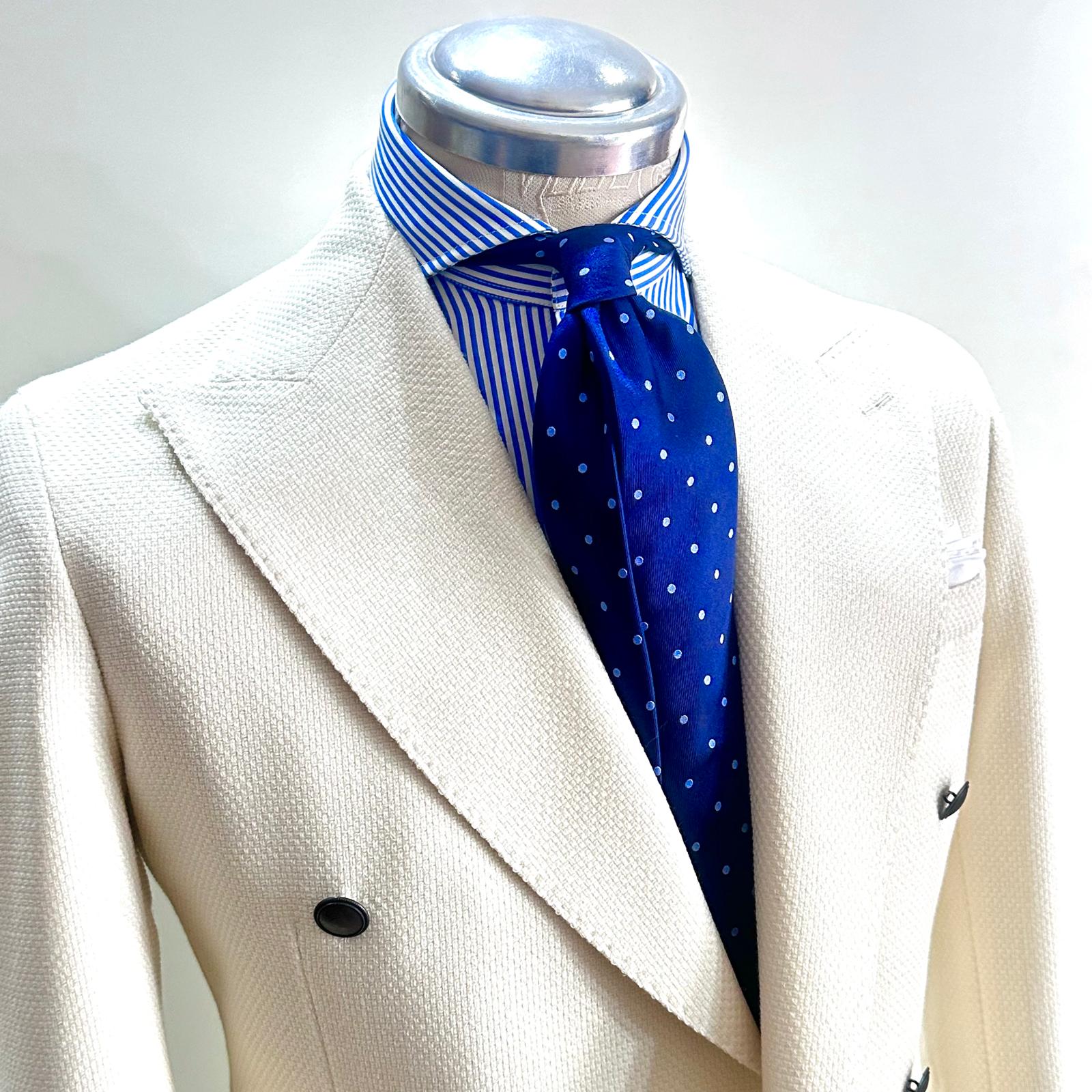 Giacca BRERAS doppiopetto in lana – Colore panna Made in Italy