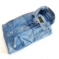 Camicia Uomo Tessuto Denim Modello Texana