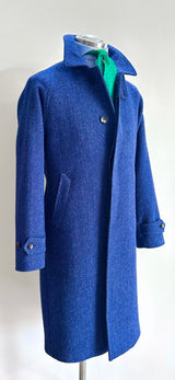 Cappotto sartoriale Manica RAGLAN-BRERAS – Blu Cina-Donegal Twedd