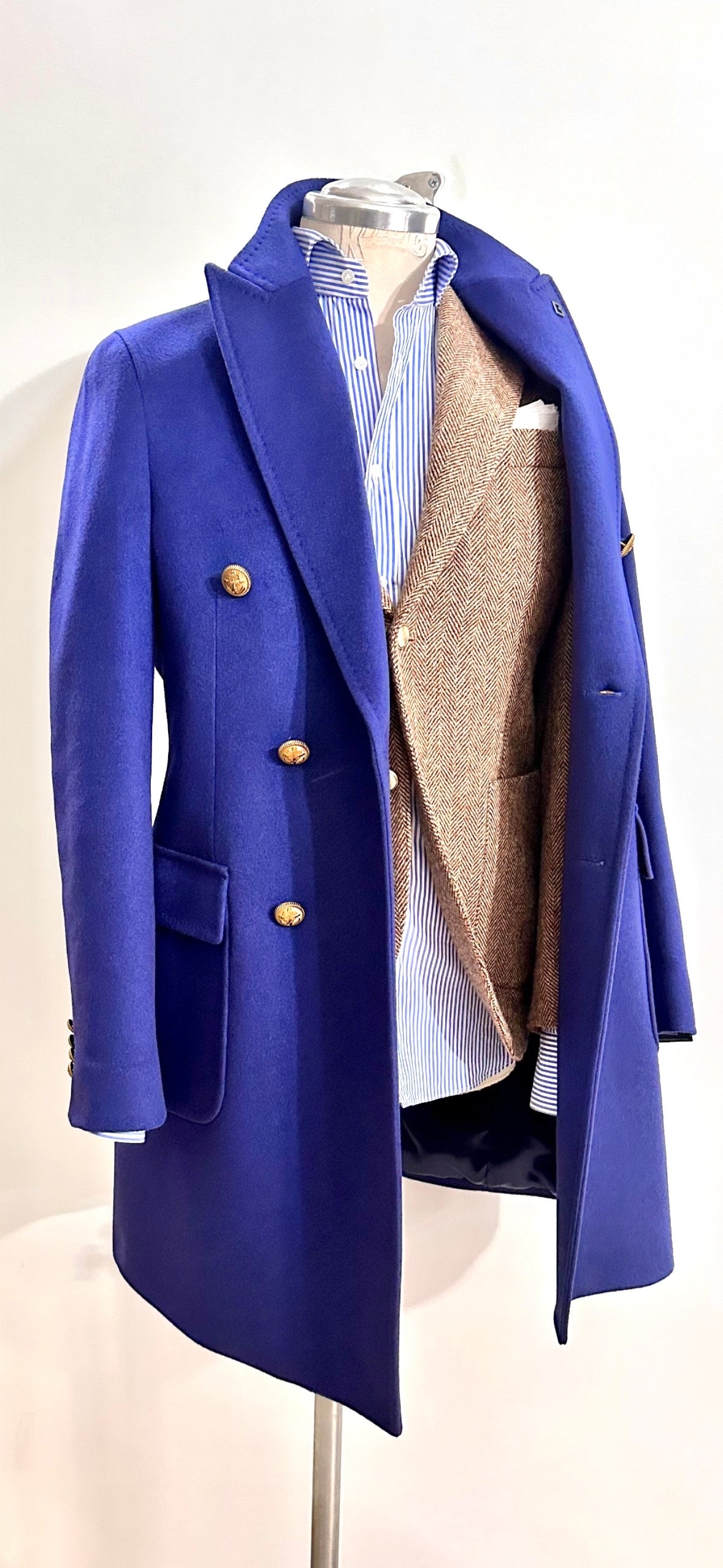 Cappotto sartoriale BRERAS in cashmere – Blu royal Made in Italy