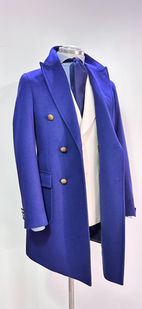 Cappotto sartoriale BRERAS in cashmere – Blu royal Made in Italy