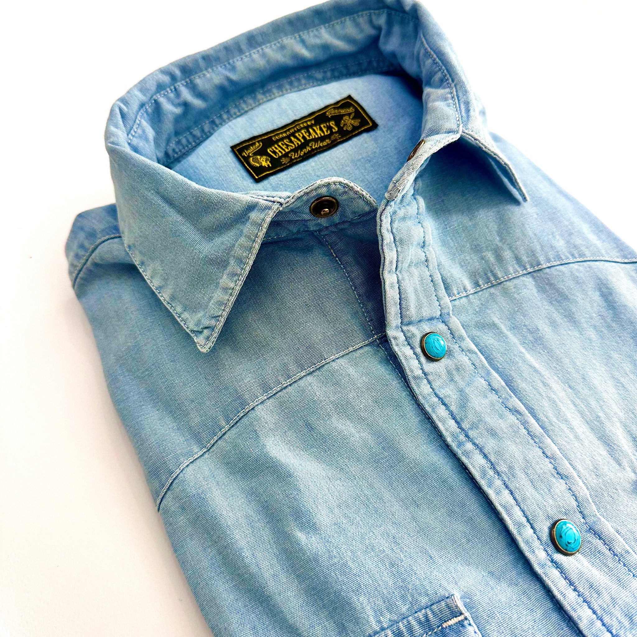 Camicia Uomo WESTERN CHAMBRAY – COLLO ITALIANO - CHESAPEAKE’ S’