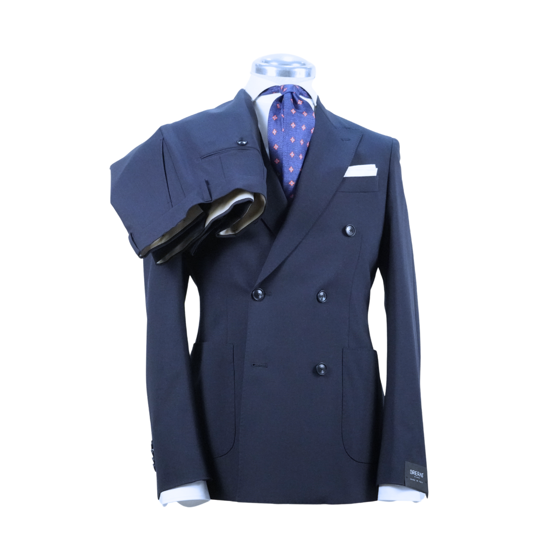Abito Doppiopetto Uomo Breras Blu – Lana Tasmania,  | Made in Italy 🇮🇹