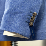 Giacca Doppiopetto Uomo Azzurra Raffaele Tagliente Breras – Lino e Cotone 50/50 | Eleganza Estiva Made in Italy