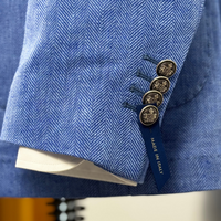 Giacca Doppiopetto Uomo Azzurra Raffaele Tagliente Breras – Lino e Cotone 50/50 | Eleganza Estiva Made in Italy