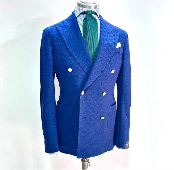 Giacca sartoriale doppio petto BRERAS – Blu Intenso
